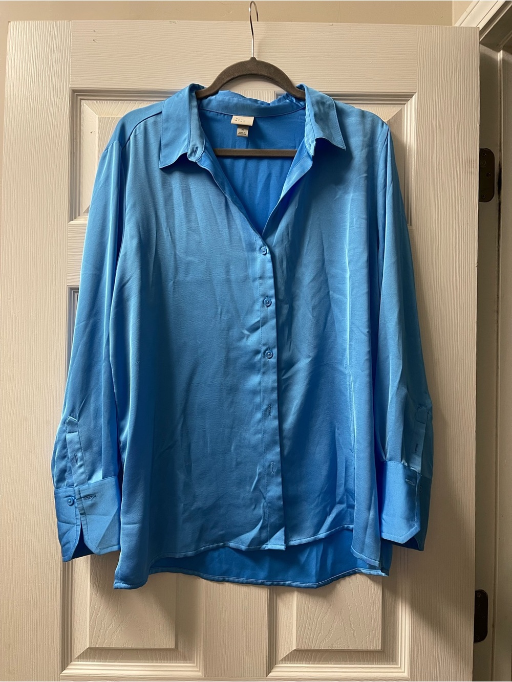a new day Women's Relaxed Button-Front Blouse - Blue